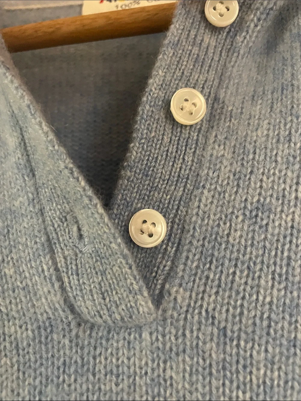 Alex Mill Alice cashmere polo sweater size small light blue - Picture 3 of 6